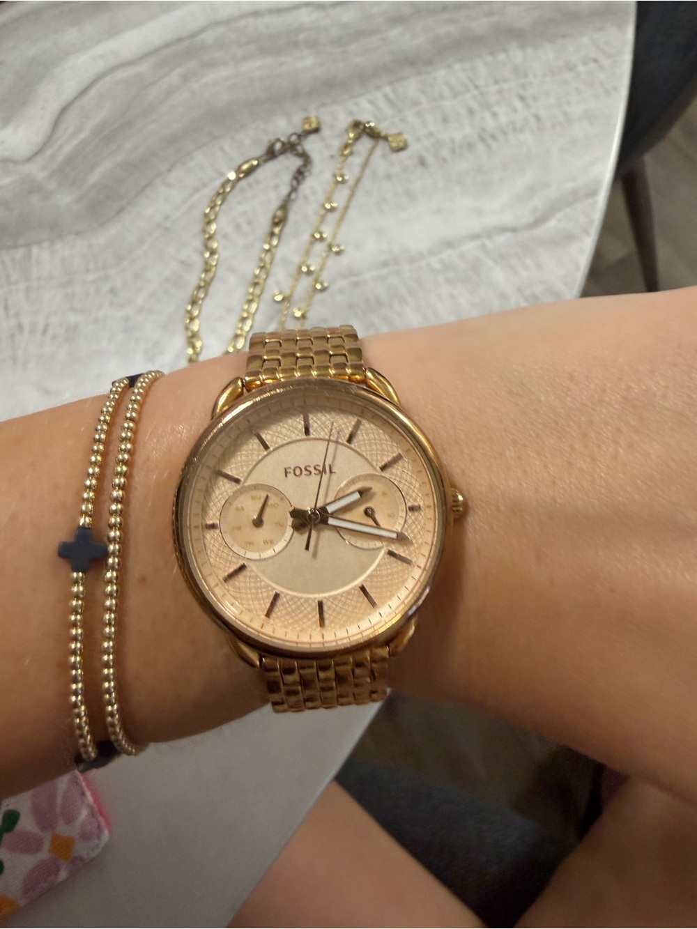 Fossil Women's Rose Gold Stainless Steel Bracelet Watch